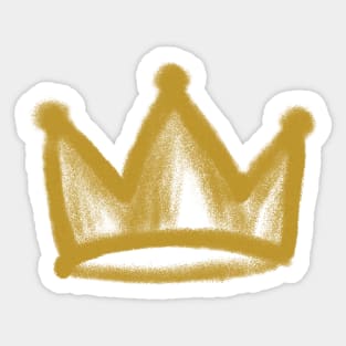 Gold graffiti crown Sticker